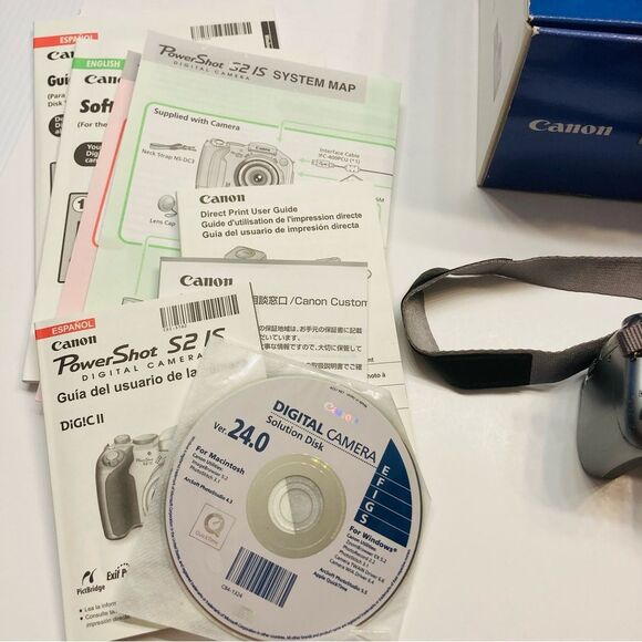 Canon PowerShot S2 IS 5.0MP Digital Camera Box Manuals Accessories Untested - Picture 2 of 16